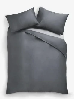New Next Charcoal Grey 400 Thread Count Egyptian Cotton Sateen Luxury Duvet Cover and Pillowcase Set
