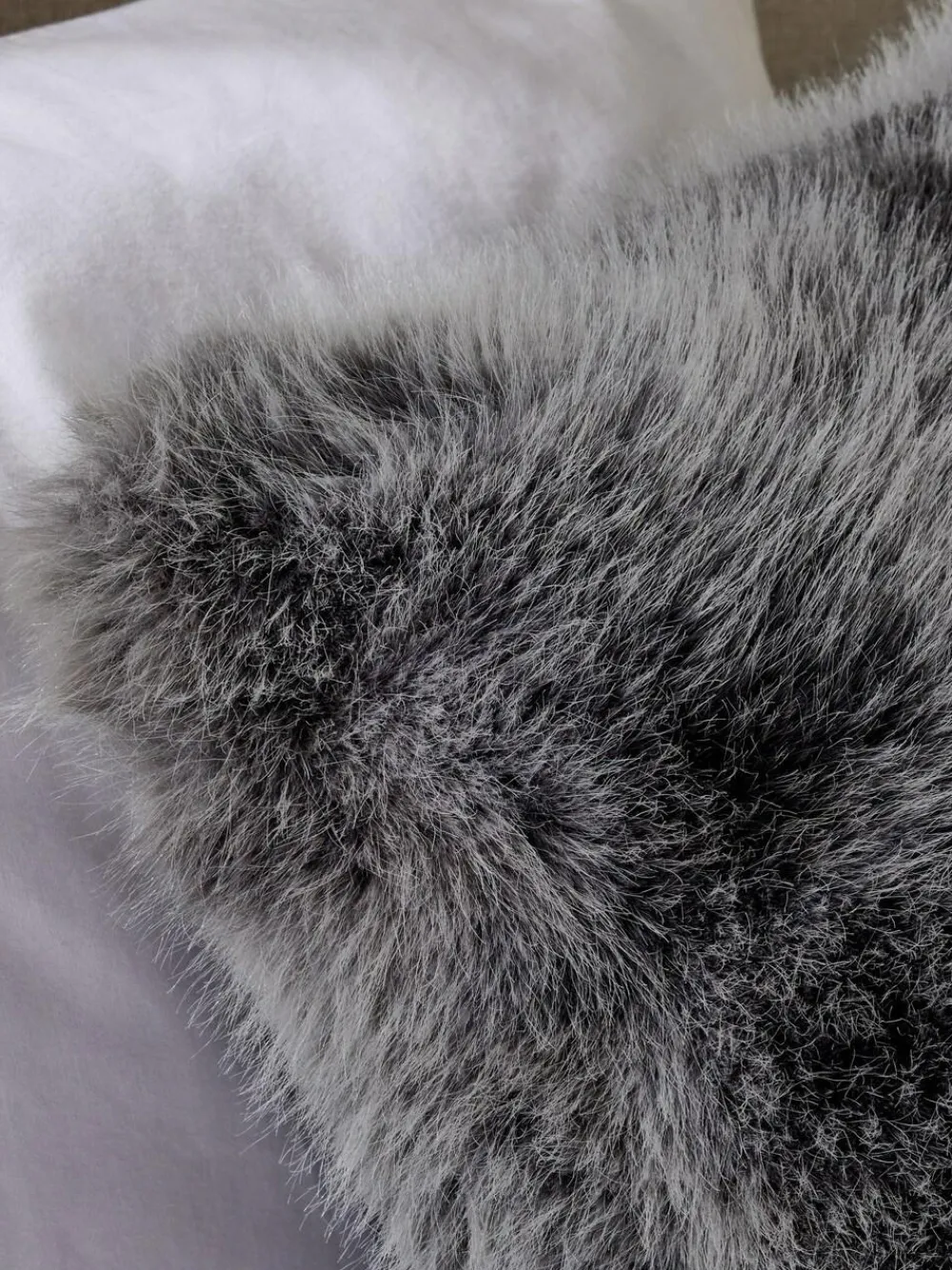 Clearance Next 43 x 43cm Loulou Faux Fur Cushion Charcoal Grey