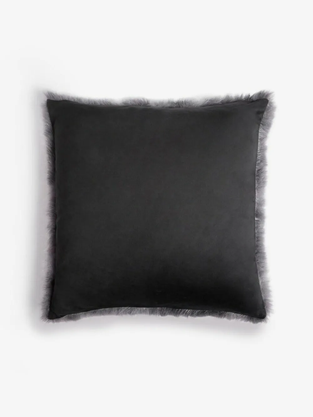 Clearance Next 43 x 43cm Loulou Faux Fur Cushion Charcoal Grey