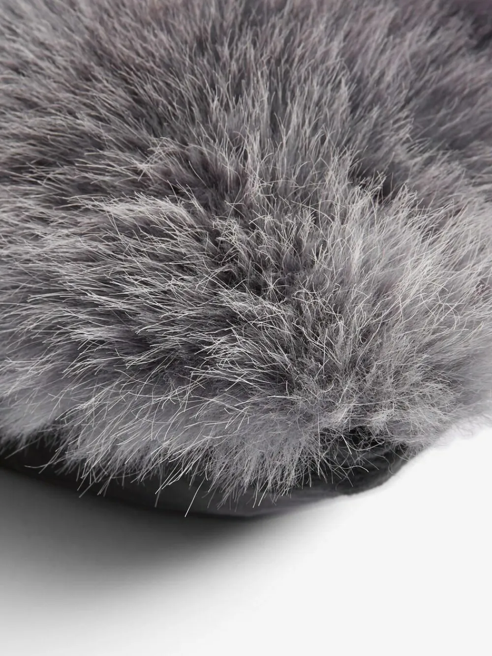Clearance Next 43 x 43cm Loulou Faux Fur Cushion Charcoal Grey