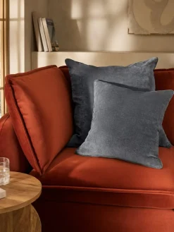 Next Charcoal Grey 59 x 59cm Soft Velour Cushion^ Cushions & Throws