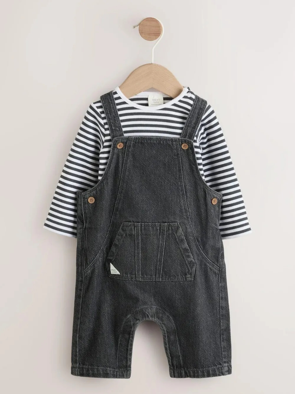 Next Baby Denim Dungarees and Bodysuit Set (0mths-2yrs)^BOY Newborn Clothing|Sets & Co-Ords