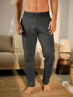 Online Next Charcoal Grey Brushback Heavyweight Open Joggers