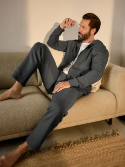 Online Next Charcoal Grey Brushback Heavyweight Open Joggers