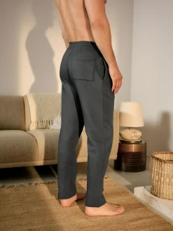 Online Next Charcoal Grey Brushback Heavyweight Open Joggers