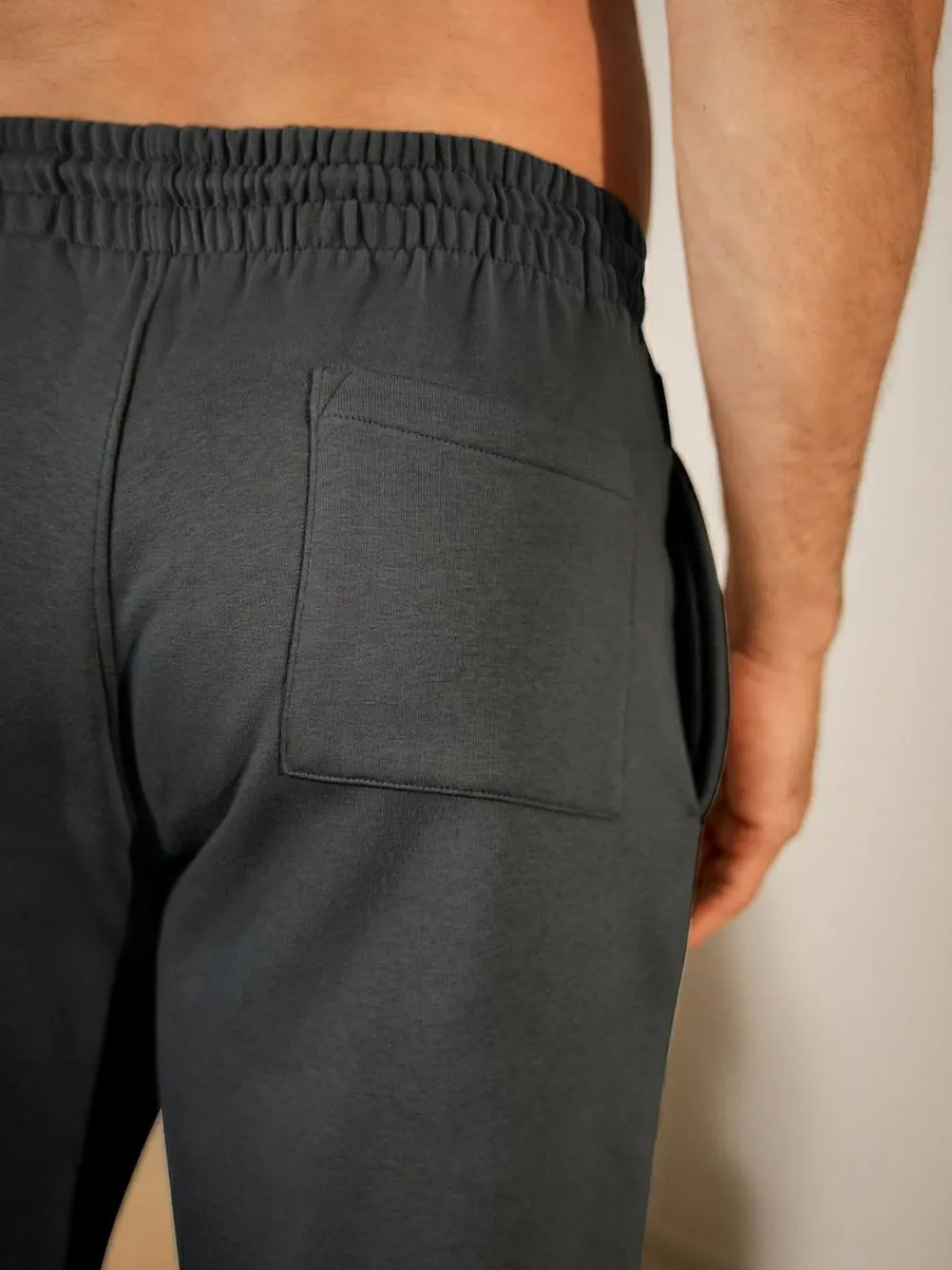 Online Next Charcoal Grey Brushback Heavyweight Open Joggers