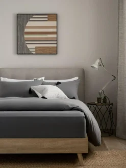 Next Charcoal Grey Brushed Cotton Supersoft Deep Fitted Sheet