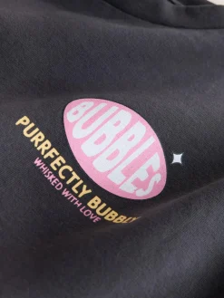 Next Charcoal Grey Bubble Tea Graphic Print Top and Leggings Set (3-16yrs)^ Nightwear|T-Shirts