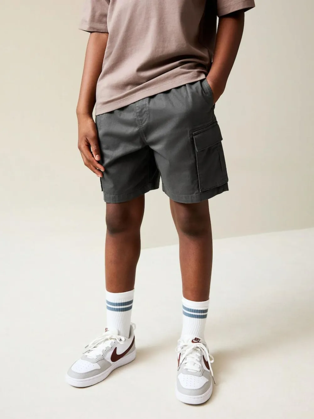 Next Charcoal Grey Cargo Shorts (3-16yrs)^BOY Shorts
