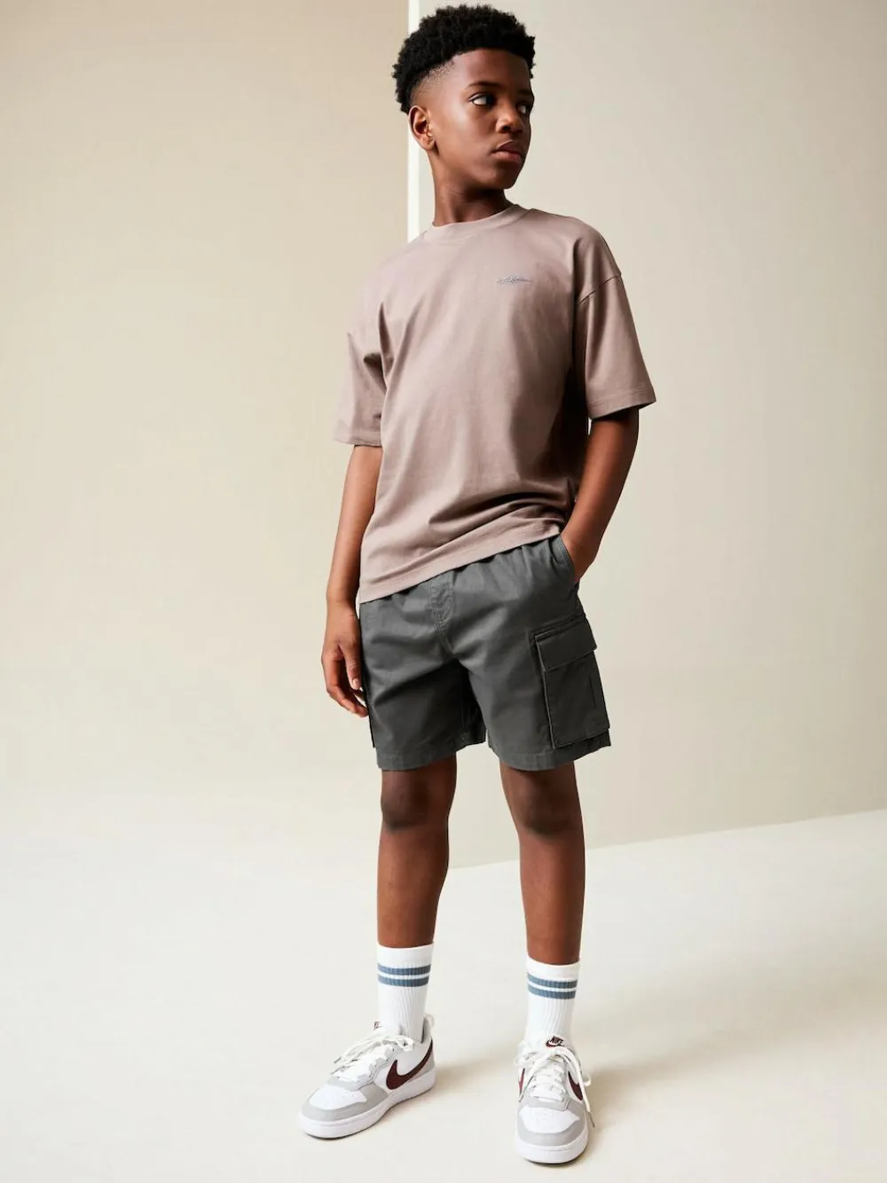 Next Charcoal Grey Cargo Shorts (3-16yrs)^BOY Shorts
