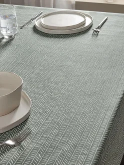 Next Charcoal Grey Chevron Wipe Clean Tablecloth^ Table Linen, Placemats & Coasters