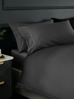 Next Charcoal Grey Collection Luxe 300 Thread Count 100% Cotton Sateen Satin Stitch Luxury Duvet Cover And Pillowcase Set^ Bedsets & Duvet Covers