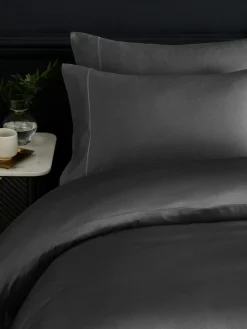 Next Charcoal Grey Collection Luxe 300 Thread Count 100% Cotton Sateen Satin Stitch Luxury Duvet Cover And Pillowcase Set^ Bedsets & Duvet Covers