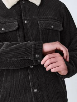 New Next Charcoal Grey Corduroy Borg Lined Trucker Jacket