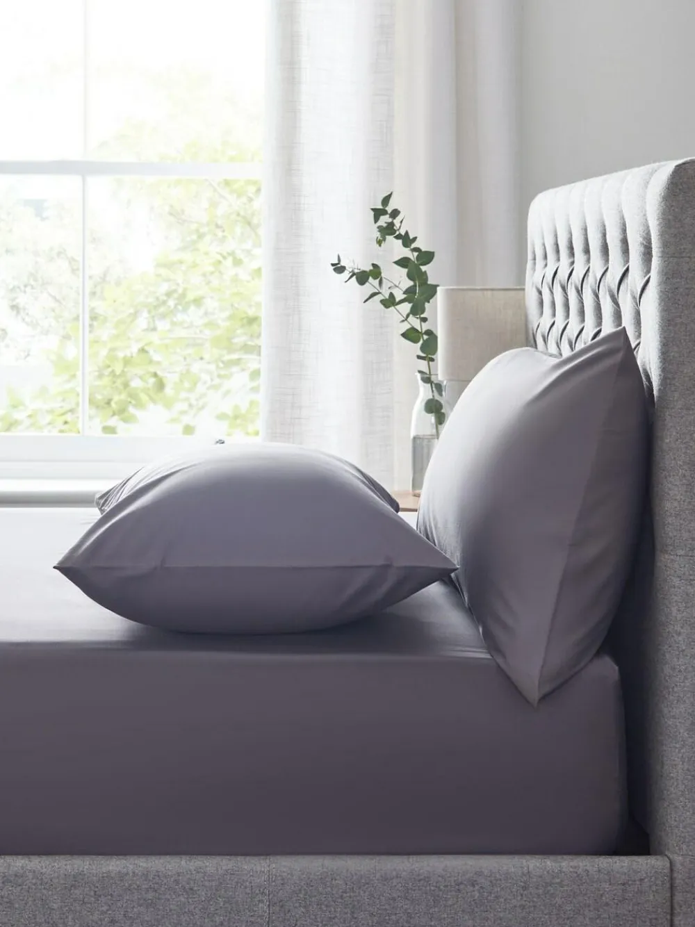 Next Charcoal Grey Easy Care Polycotton Fitted Sheet