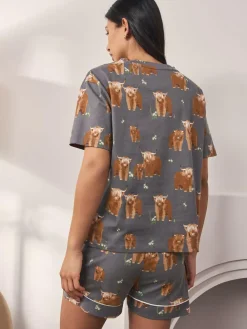 Next 100% Cotton Short Set Pyjamas^Women Pyjamas|All Night & Lounge