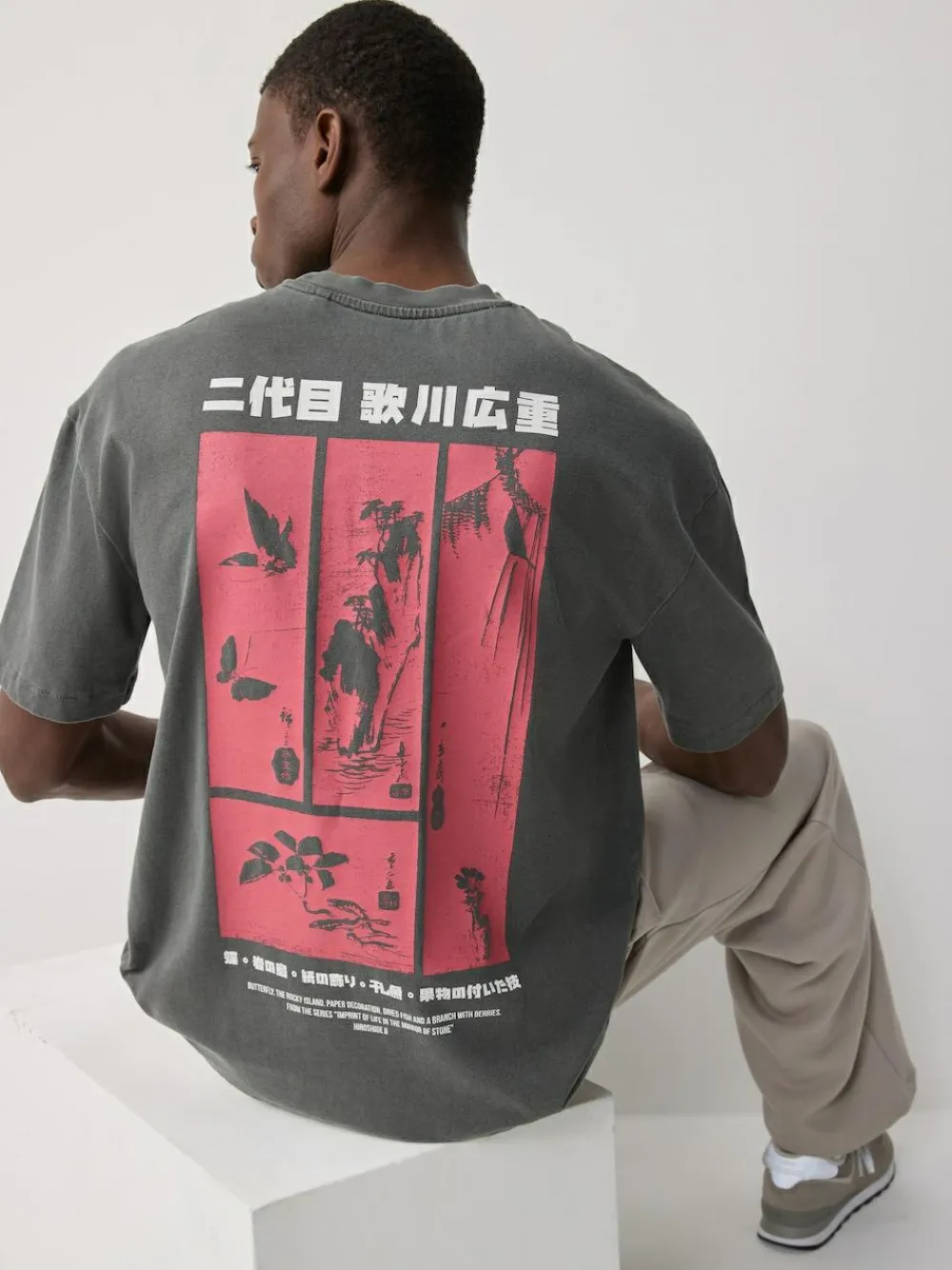 Sale Next Relaxed Fit Artist License T-Shirt Charcoal Grey Hiroshige