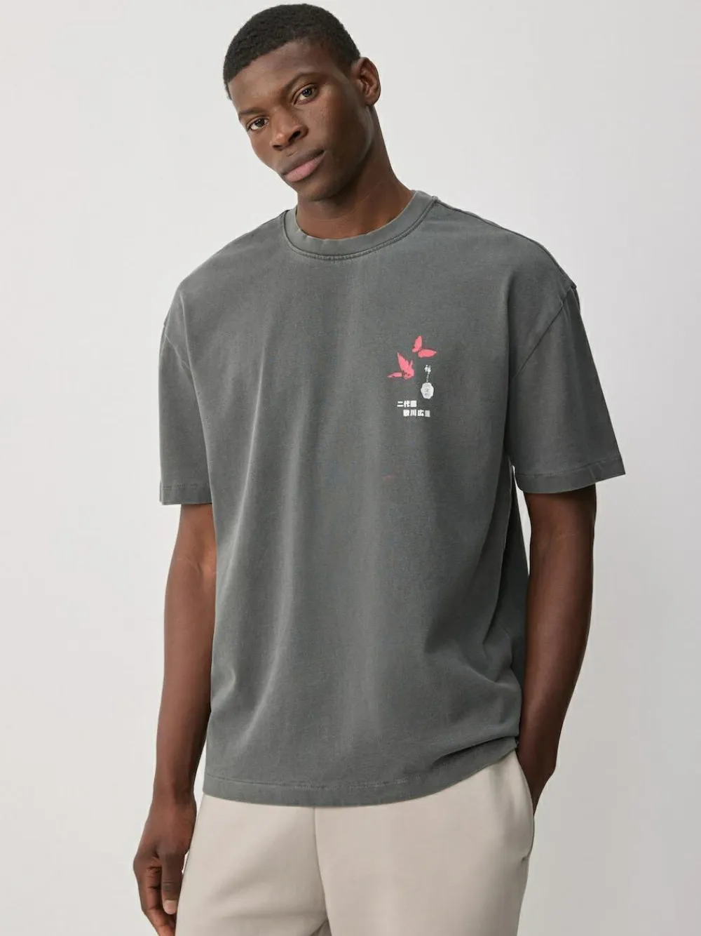 Sale Next Relaxed Fit Artist License T-Shirt Charcoal Grey Hiroshige