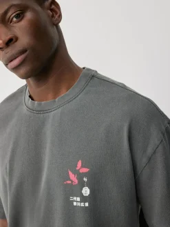 Sale Next Relaxed Fit Artist License T-Shirt Charcoal Grey Hiroshige