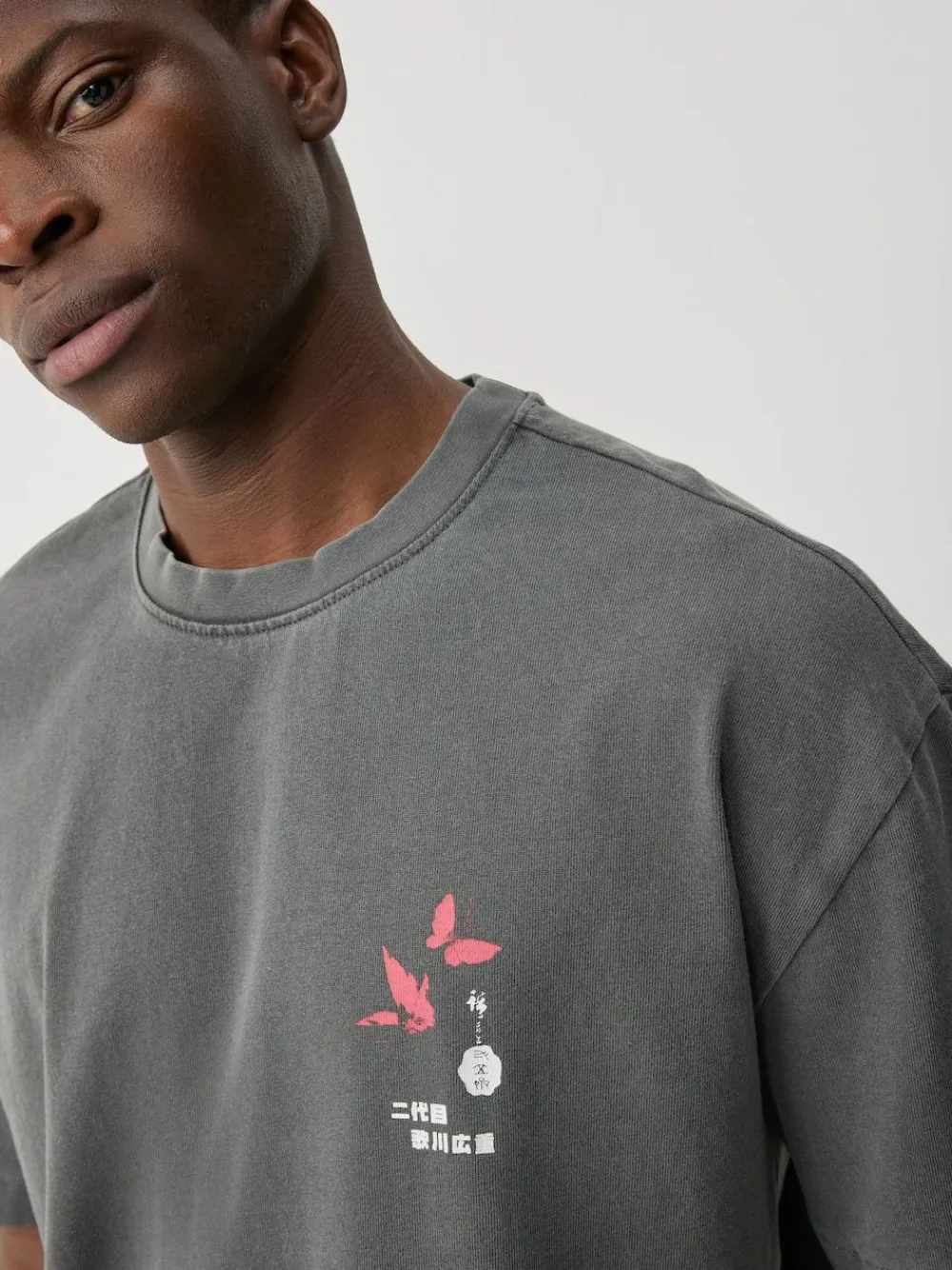 Sale Next Relaxed Fit Artist License T-Shirt Charcoal Grey Hiroshige