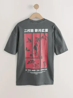 Sale Next Relaxed Fit Artist License T-Shirt Charcoal Grey Hiroshige