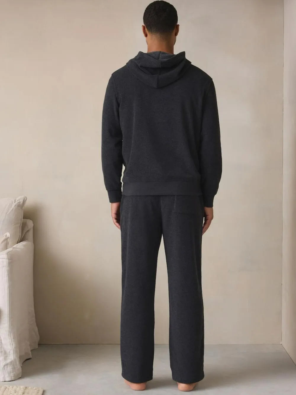 Next Charcoal Grey Hooded Towelling Pyjamas Set^ Nightwear|Pyjamas