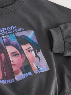 Best Next Charcoal Grey KPop Demon Hunters Long Sleeve Sweat Top (6-16yrs)
