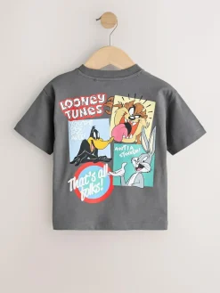 Next Charcoal Grey Looney Tunes Short Sleeve T-Shirt (3mths-8yrs)^BOY Tops|T-Shirts