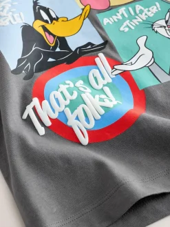Next Charcoal Grey Looney Tunes Short Sleeve T-Shirt (3mths-8yrs)^BOY Tops|T-Shirts