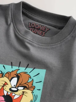 Next Charcoal Grey Looney Tunes Short Sleeve T-Shirt (3mths-8yrs)^BOY Tops|T-Shirts