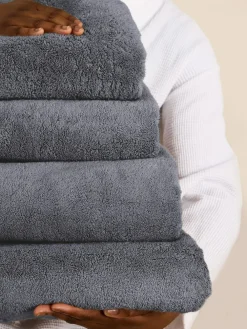Hot Next Luxury Spa Collection Luxe Towel Charcoal Grey