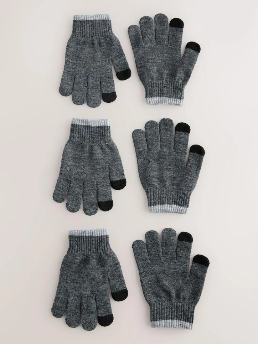 Sale Next Magic Gloves 3 Packs (3-16yrs) Charcoal Grey