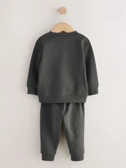 Next Charcoal Grey Plain Sweatshirt And Joggers Set (3mths-7yrs)^BOY Baby Boys|Baby Boys