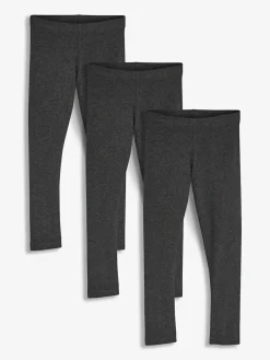 Next Charcoal Grey Regular Fit Leggings 3 Pack (3-16yrs)^ Pants & Leggings|Pants & Leggings
