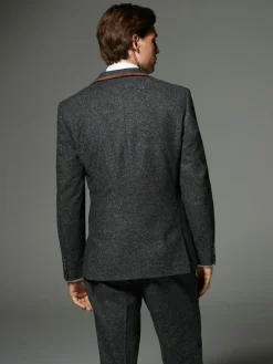 Next Charcoal Grey Regular Fit Wool Blend Trimmed Suit Jacket^ Grey Suits|Blazers & Formal Jackets