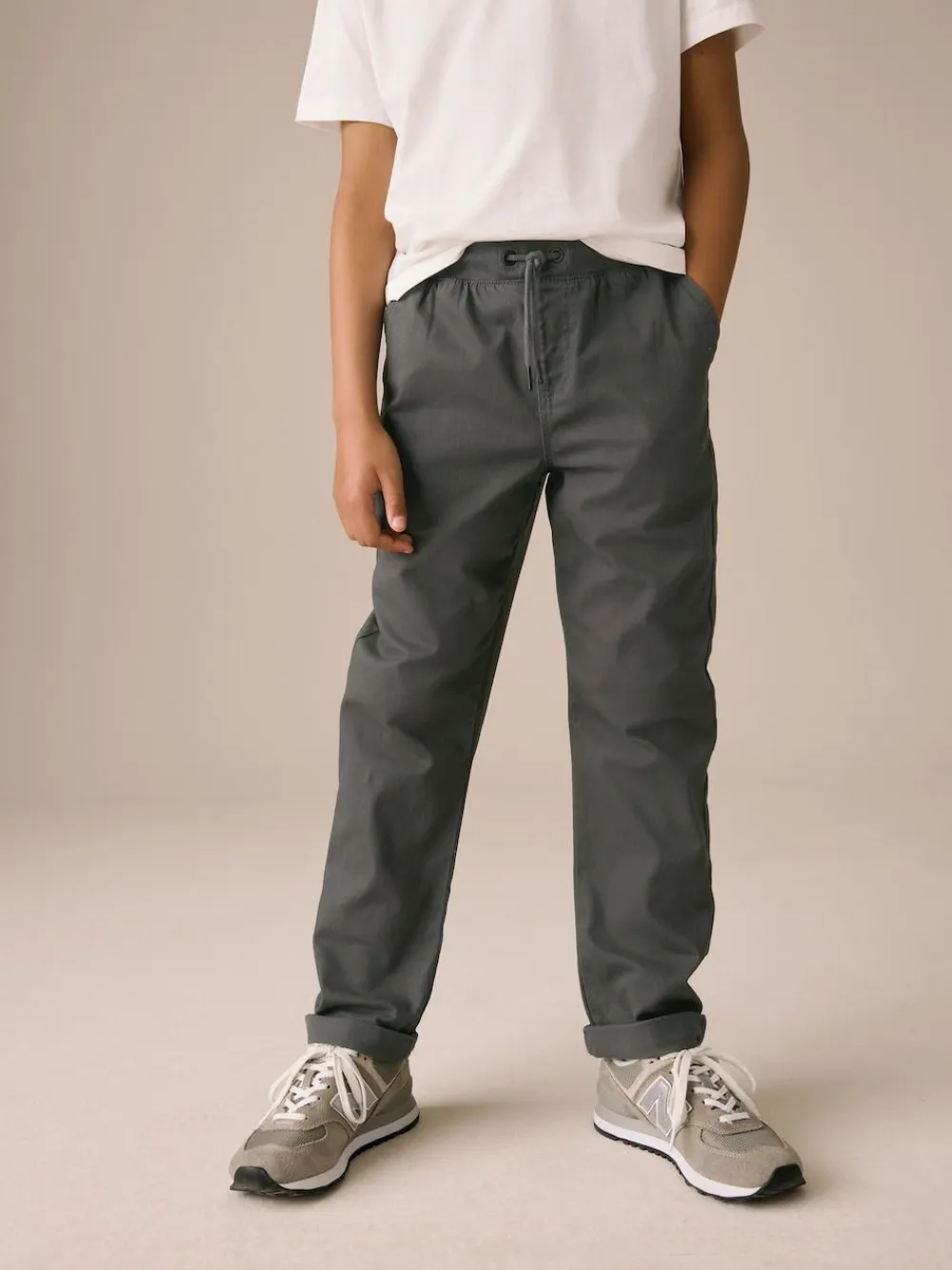 Next Regular Fit Rib Waist Pull-On Trousers (3-16yrs)^BOY Joggers|Pants & Chinos