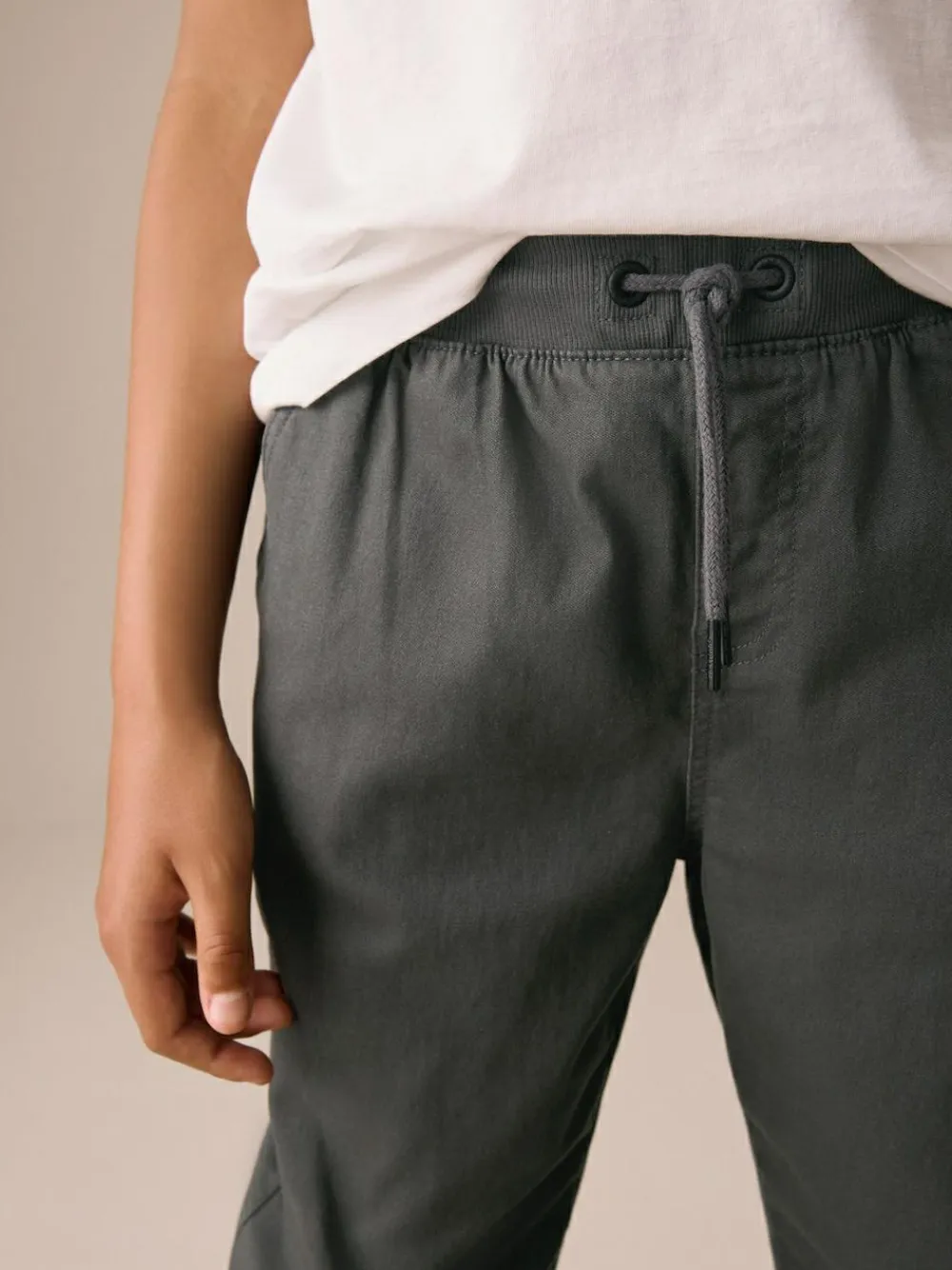 Next Regular Fit Rib Waist Pull-On Trousers (3-16yrs)^BOY Joggers|Pants & Chinos