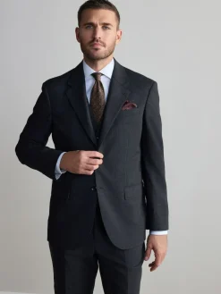Clearance Next Regular Fit Signature Nova Fides 100% Italian Wool Suit Jacket Charcoal Grey