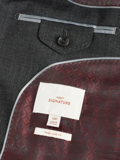 Clearance Next Regular Fit Signature Nova Fides 100% Italian Wool Suit Jacket Charcoal Grey