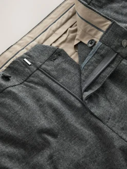 Next Regular Fit Smart Brushed Cotton Textured Trousers^ Occasionwear|Pants & Chinos