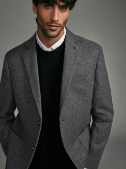 Next Regular Fit Wool Rich Herringbone Blazer^ Blazers & Formal Jackets