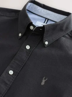 Outlet Next Charcoal Grey Regular Fit Long Sleeve Oxford Shirt