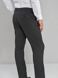 Next Charcoal Grey Regular Fit Stretch Smart Trousers^ Pants & Chinos|Occasionwear