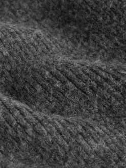 Best Next Charcoal Grey Relaxed Fit Textured Knit Shawl Cardigan with Wool