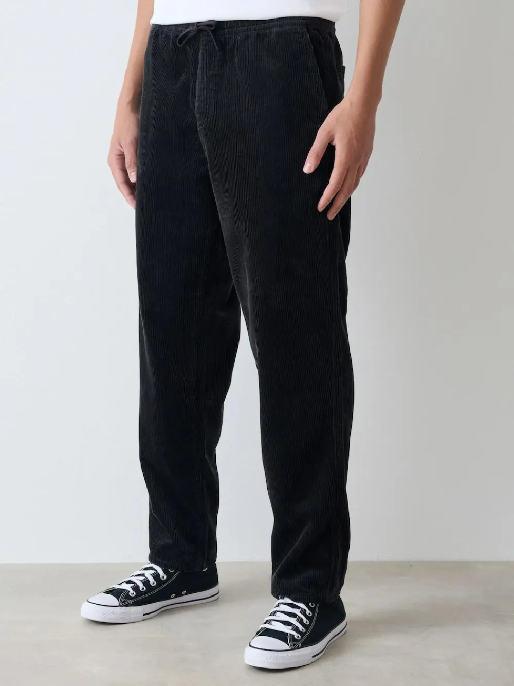 Hot Next Relaxed Tapered Fit Corduroy Joggers Charcoal Grey