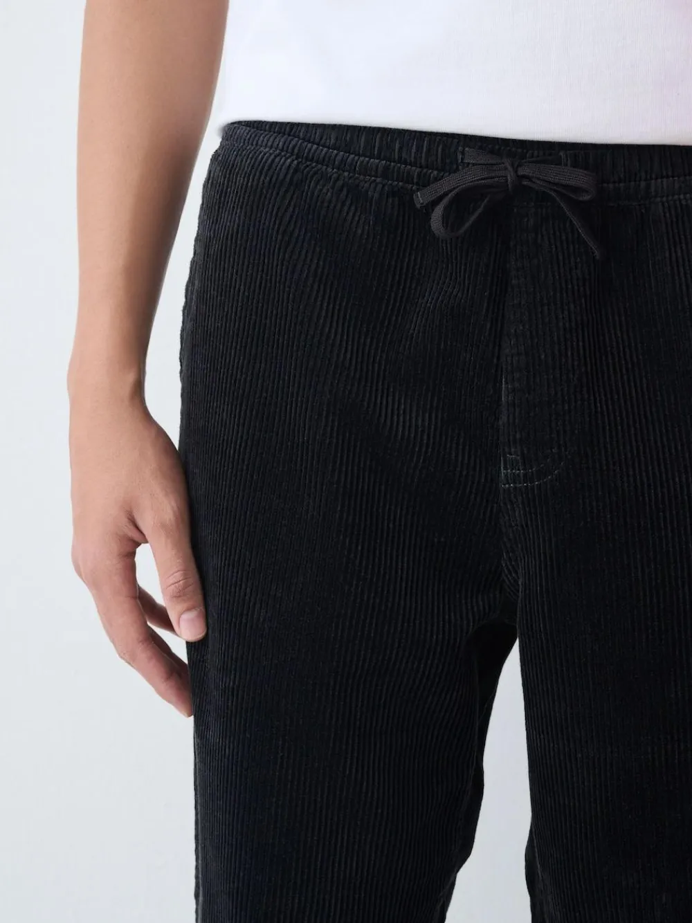 Hot Next Relaxed Tapered Fit Corduroy Joggers Charcoal Grey