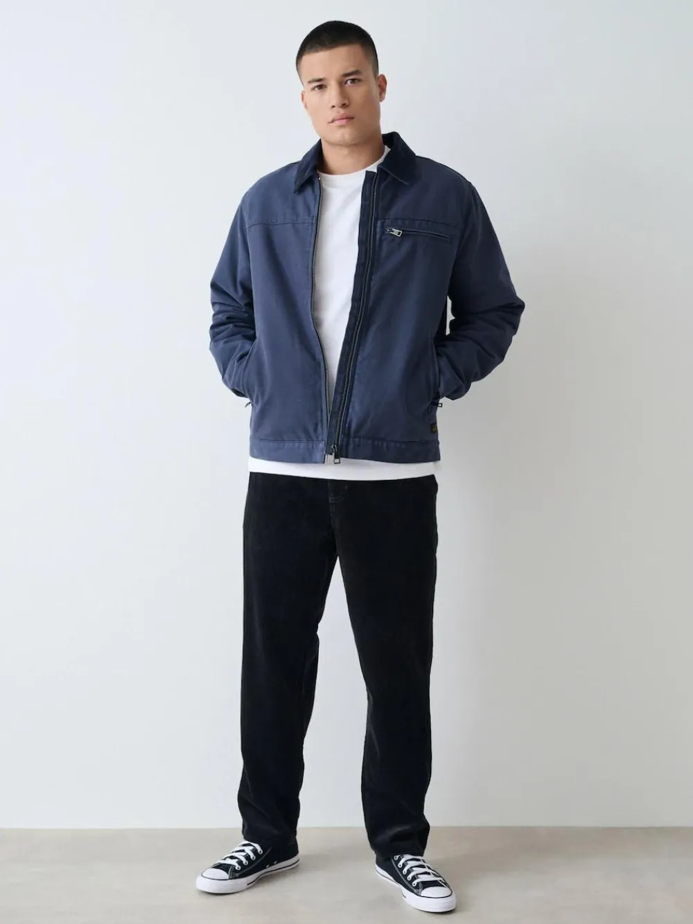 Hot Next Relaxed Tapered Fit Corduroy Joggers Charcoal Grey