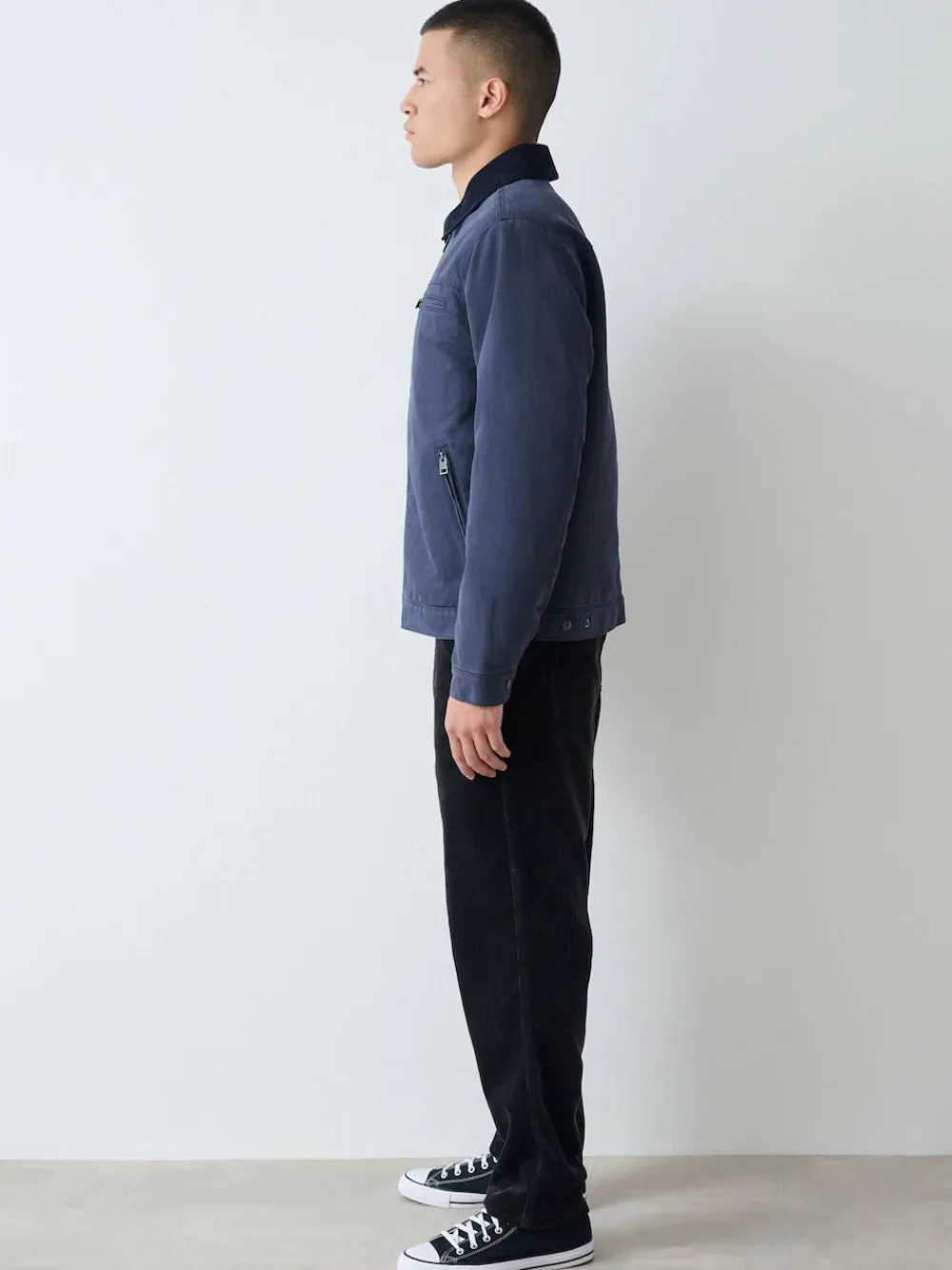 Hot Next Relaxed Tapered Fit Corduroy Joggers Charcoal Grey