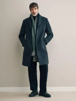 Sale Next Signature Soft Touch Wool Rich Padded Italian Fabric Funnel Neck Coat Charcoal Grey