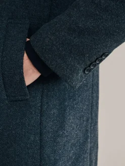 Sale Next Signature Soft Touch Wool Rich Padded Italian Fabric Funnel Neck Coat Charcoal Grey